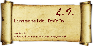 Lintscheidt Irén névjegykártya